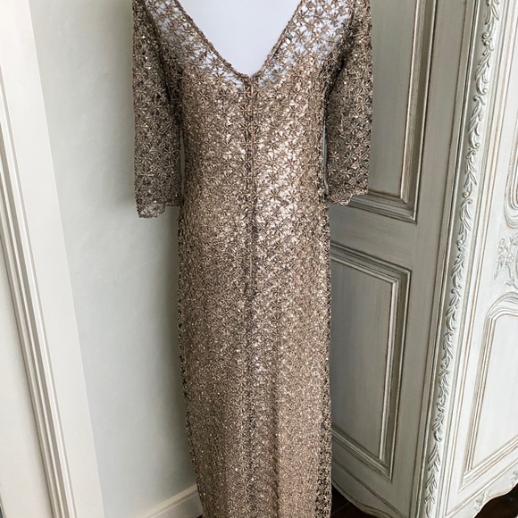 Beautiful Kay Unger Bronze Evening Gown SZ 12 - Picture 2 of 4